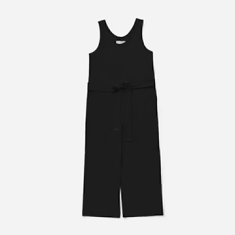NWT Everlane The Luxe Cotton Jumpsuit Black Medium Sustainable - Picture 7 of 7